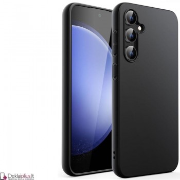 Silikoninis ploniausias dėklas - su kameros apsauga - juodas (Samsung S23 Fe)